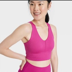 All in Motion Pink V-Neck Sports Bra Sz. M